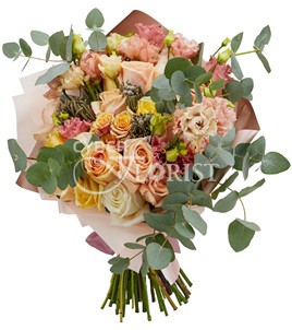 bouquet of multicolored roses